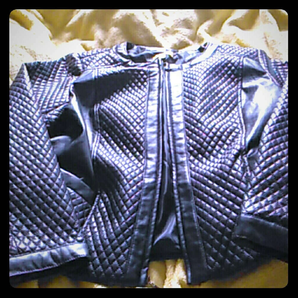 Valerie Stevens Faux Leather Moto Jacket